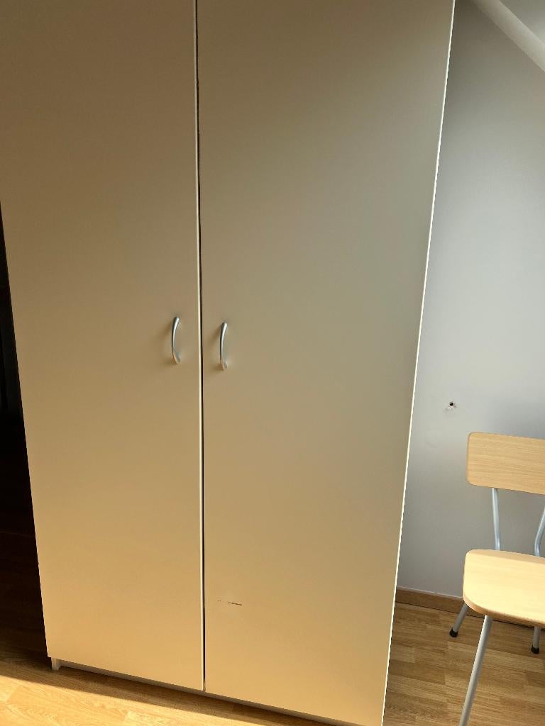 Witte kledingkast, Ophalen, Gebruikt, 100 tot 150 cm, 150 tot 200 cm