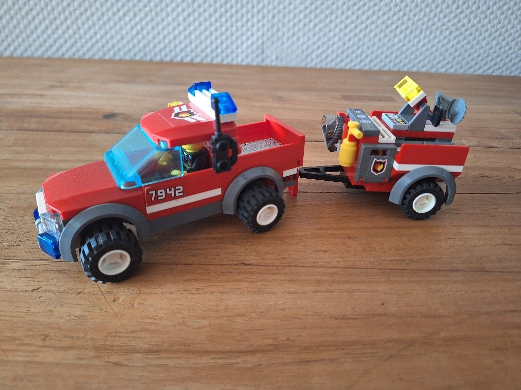 lego city brandweerauto 7942, Lego, Ophalen of Verzenden, Compleet, Complete set