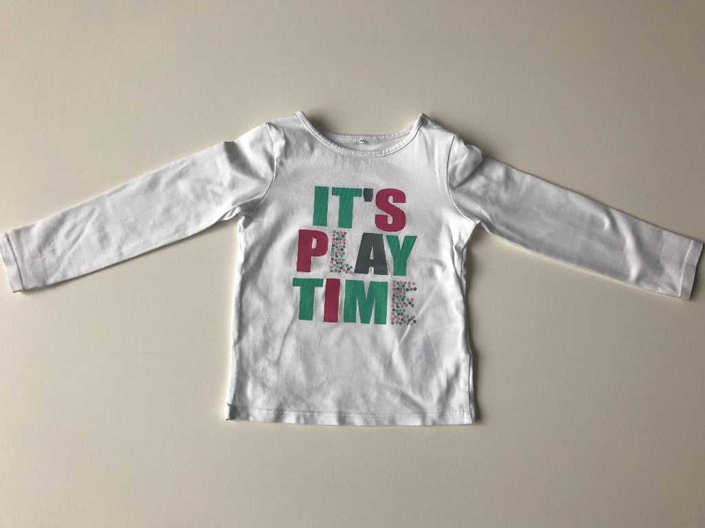 Witte t-shirt met lange mouwen maat 92 van JBC, Kinderen en Baby's, Meisje, Ophalen of Verzenden, Zo goed als nieuw, Shirt of Longsleeve