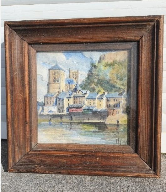 Aquarelle sur plaque en plâtre relief signe Michel genot, Enlèvement ou Envoi, Aquarelle