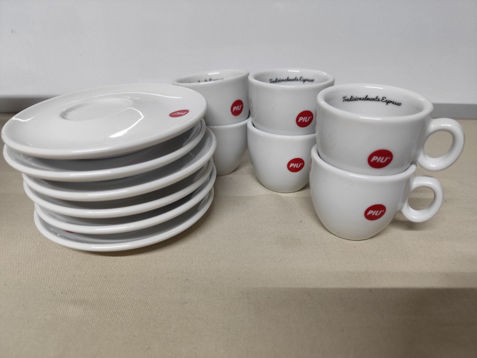 PIU espresso tas- en onder tas. Van elk 6 stuks., Enlèvement, Porcelaine