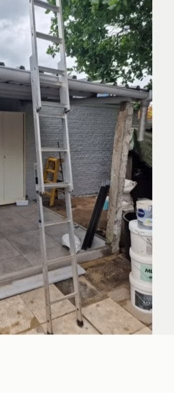 Ladder uitschuifbaar, Doe-het-zelf en Bouw, Ophalen, Gebruikt, Ladder, Opvouwbaar of Inschuifbaar