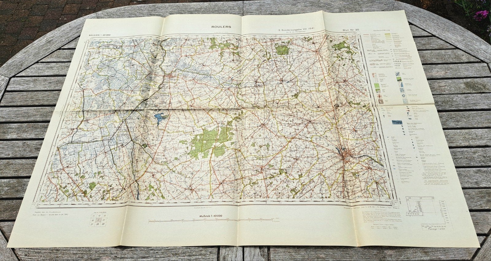 Carte Etat-Major allemande 1941 DIXMUDE ROULERS, Enlèvement ou Envoi