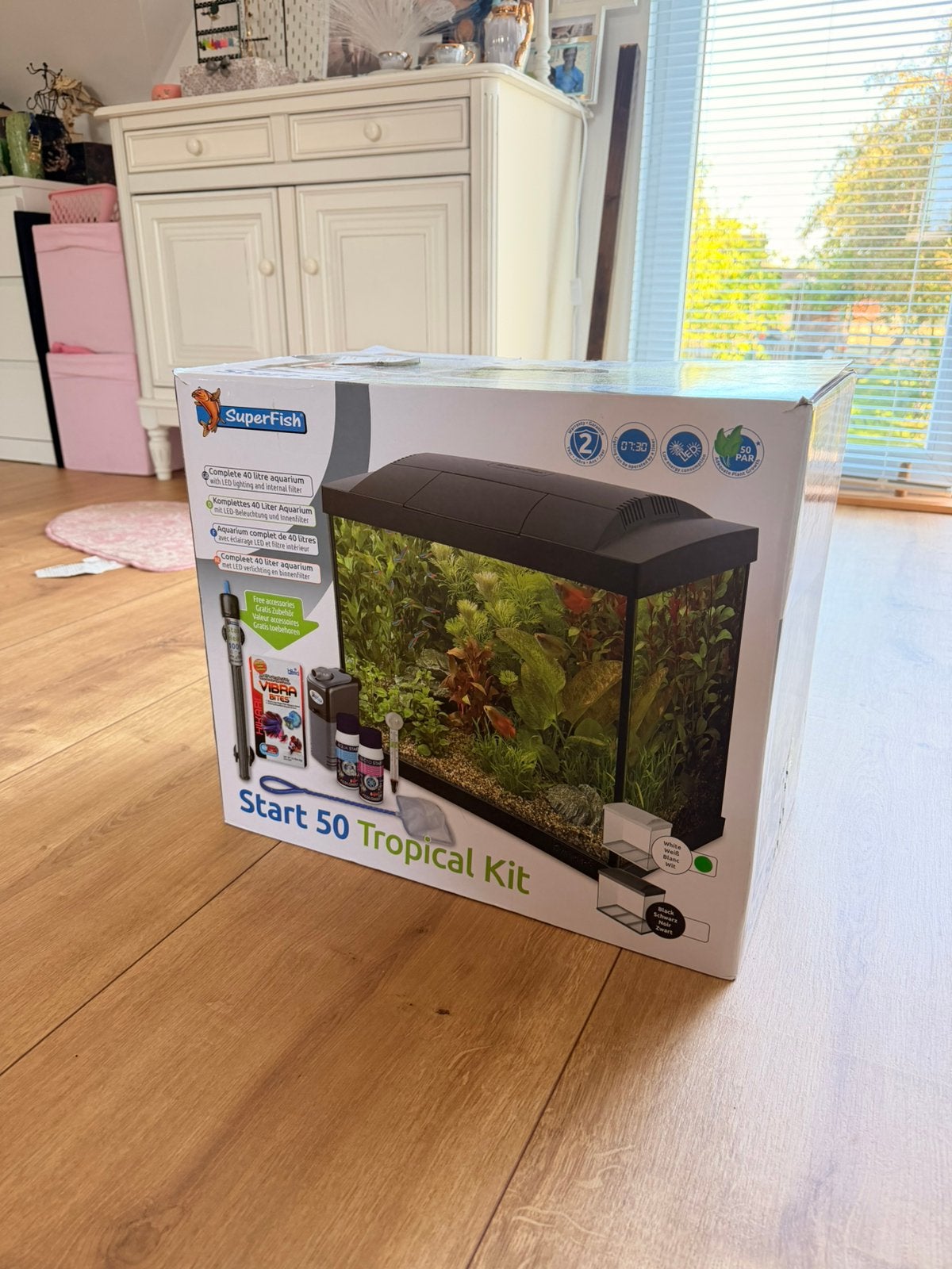 SuperFish Start 50 / 40l / complete set / nieuwstaat, Animaux & Accessoires, Neuf, Couvercle inclus, Aquarium vide, Enlèvement