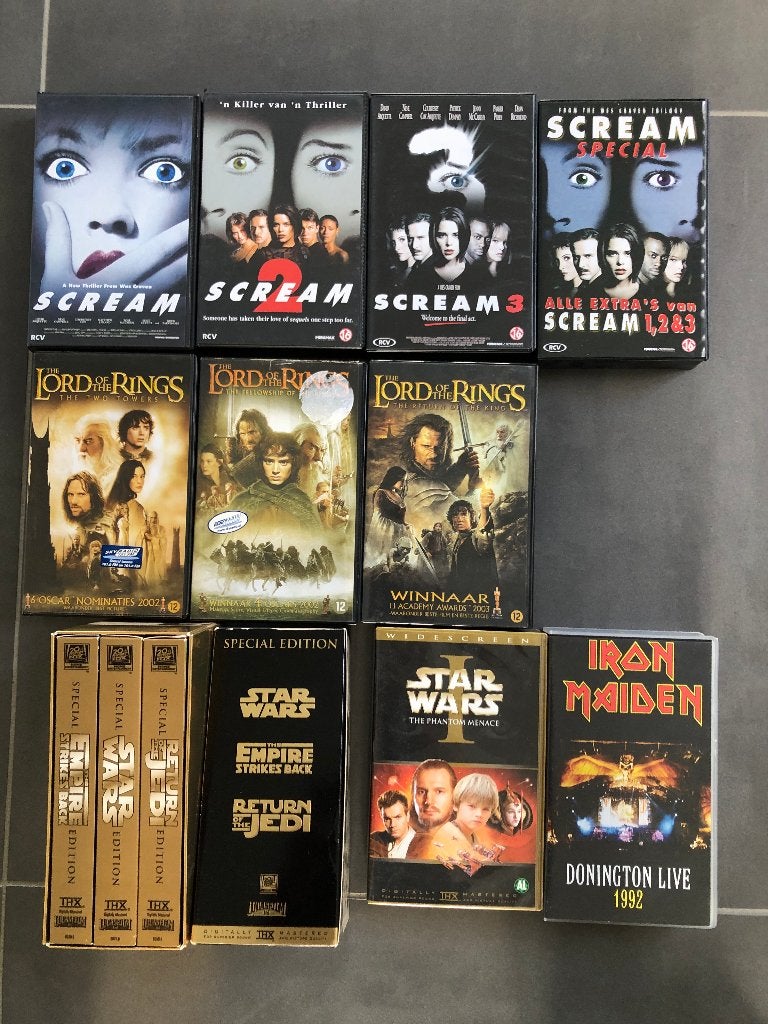 videocassettes Star Wars, The Lord of the Rings, ..., Enlèvement, Comme neuf