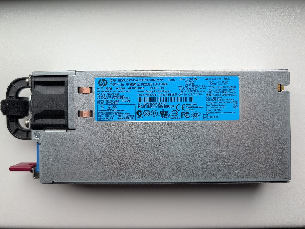 HP 460W Platinum Server PSU Set van 2 (Gen8 / 660184-001), Enlèvement, Utilisé