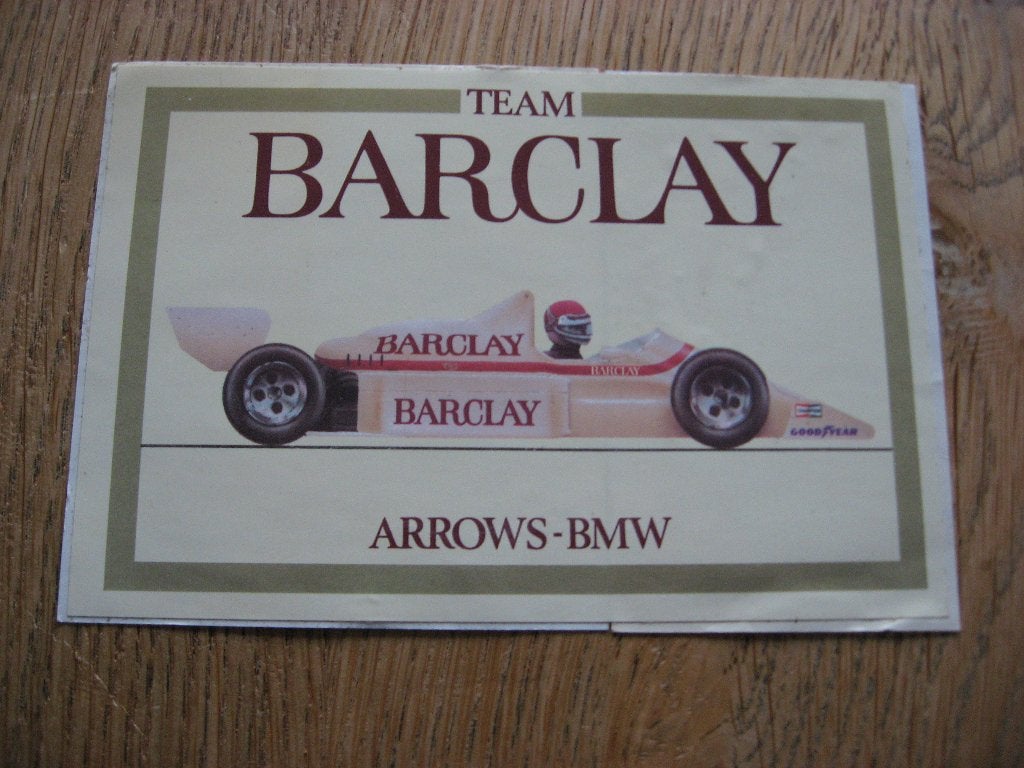 Sticker Team Barclay Arrows BMW F1 13,5 x 9 cm, Ophalen of Verzenden, Nieuw, Auto of Motor