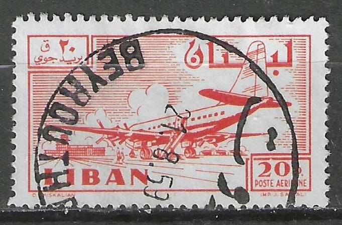 Libanon 1959 - Yvert 164PA - Douglas DC-6B (ST), Postzegels en Munten, Verzenden, Gestempeld