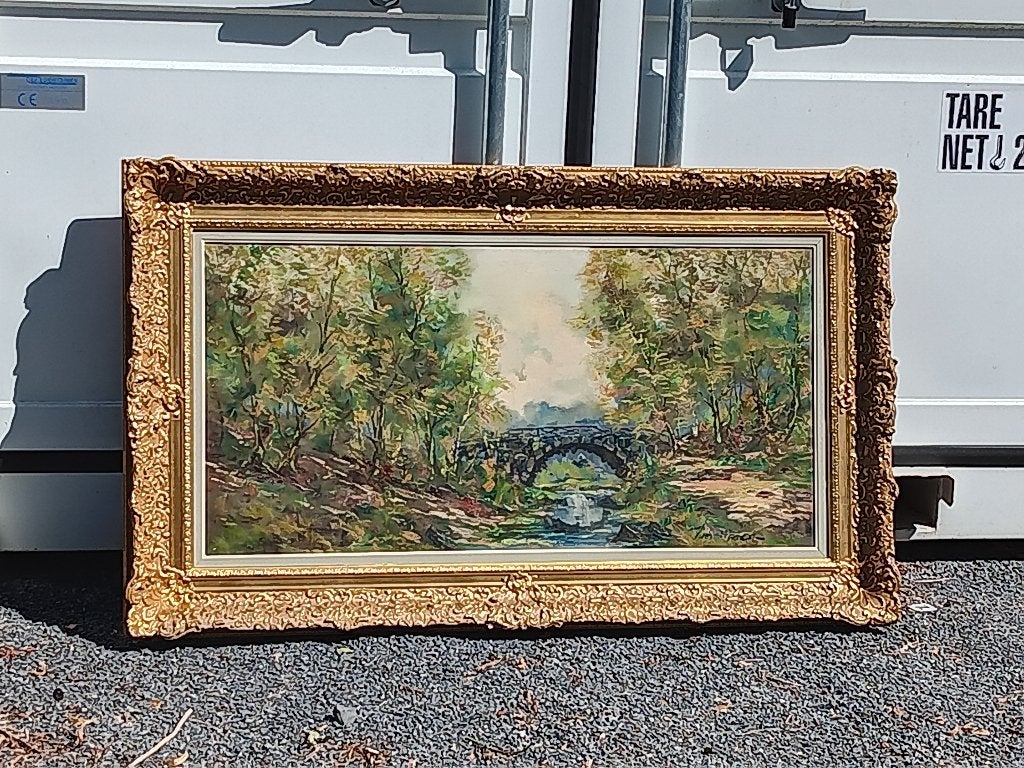 Grande peinture sur toile paysage, Paysage, Enlèvement, Peint à la main, Toile