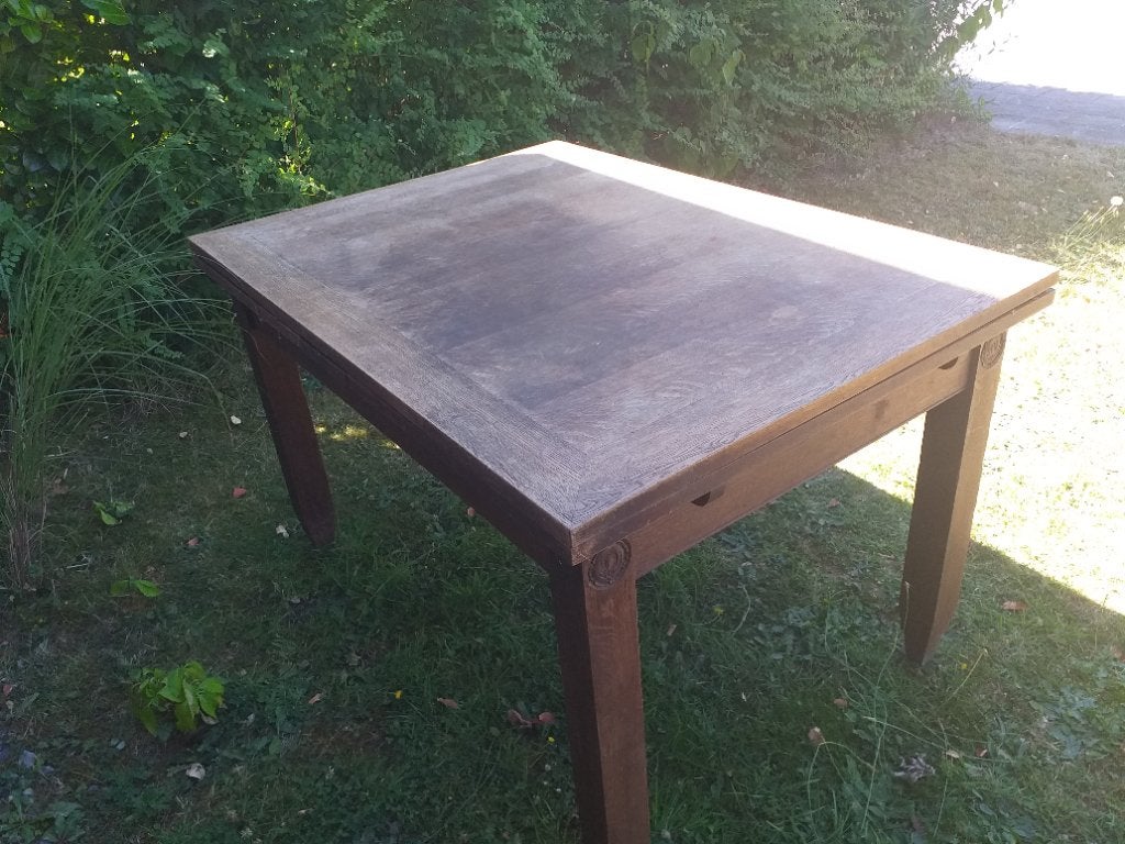 Table en chêne massif 125 x 90 cm + 2 rallonges, Maison & Meubles, Enlèvement, Utilisé, Chêne