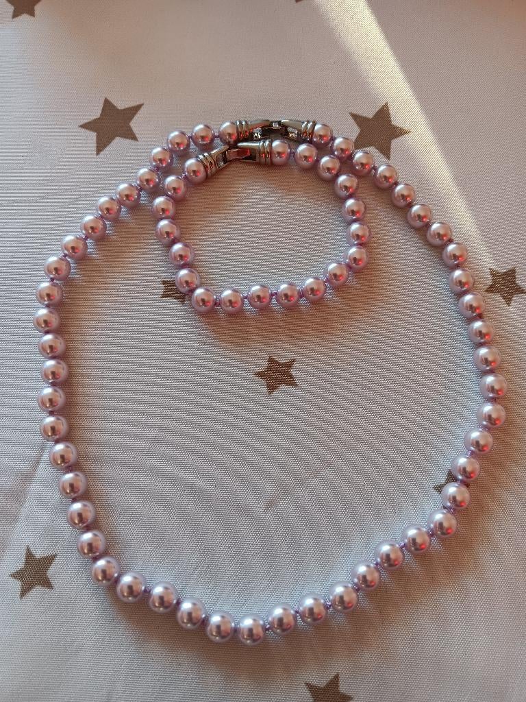NIEUW armband en ketting nooit gedregen, Bijoux, Sacs & Beauté, Colliers, Enlèvement, Neuf, Rose