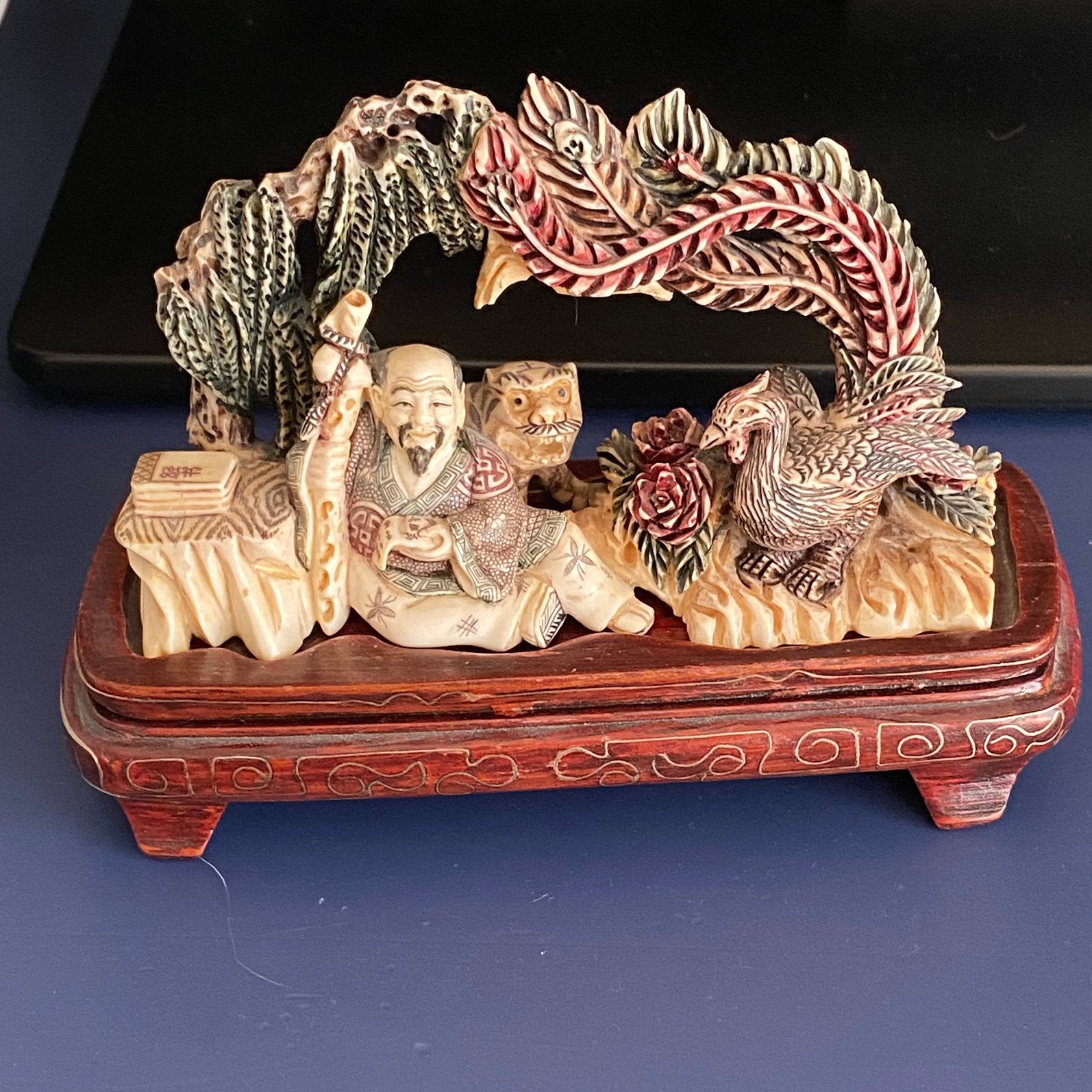 Polychrome Japanse Okimono Meiji-periode, Antiek en Kunst, Japan, Gesigneerd, Meerkleurig, Beeld