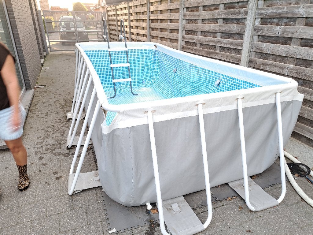 Intex zwembad 4mx2m incl warmtepomp, Jardin & Terrasse, Piscines, Enlèvement, Utilisé, 80 à 120 cm, Rectangulaire