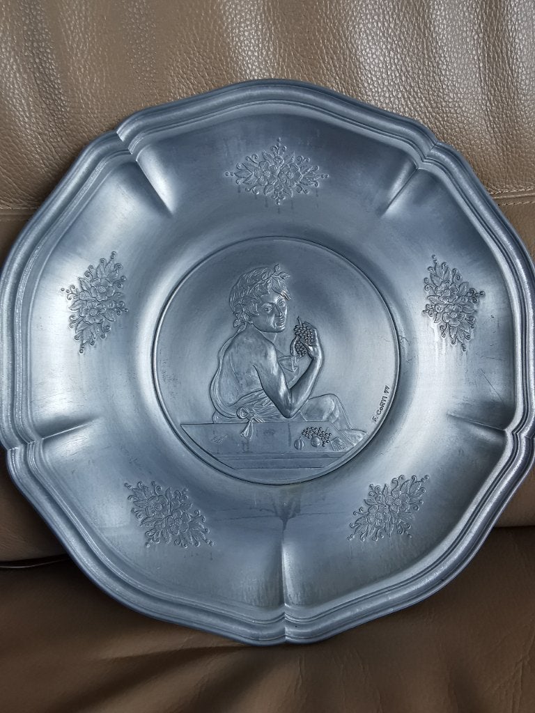 Assiette en fer blanc vintage, Antiquités & Art, Enlèvement ou Envoi