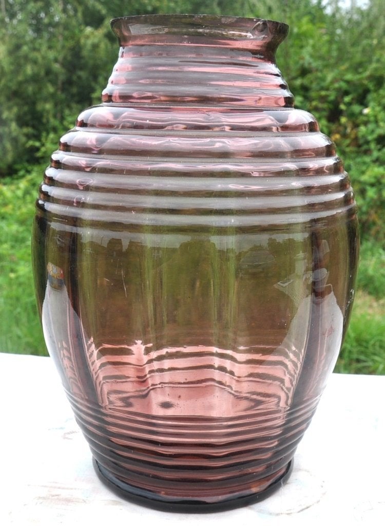 tres grand vase epais verre doyen havré boom art deco, Enlèvement ou Envoi