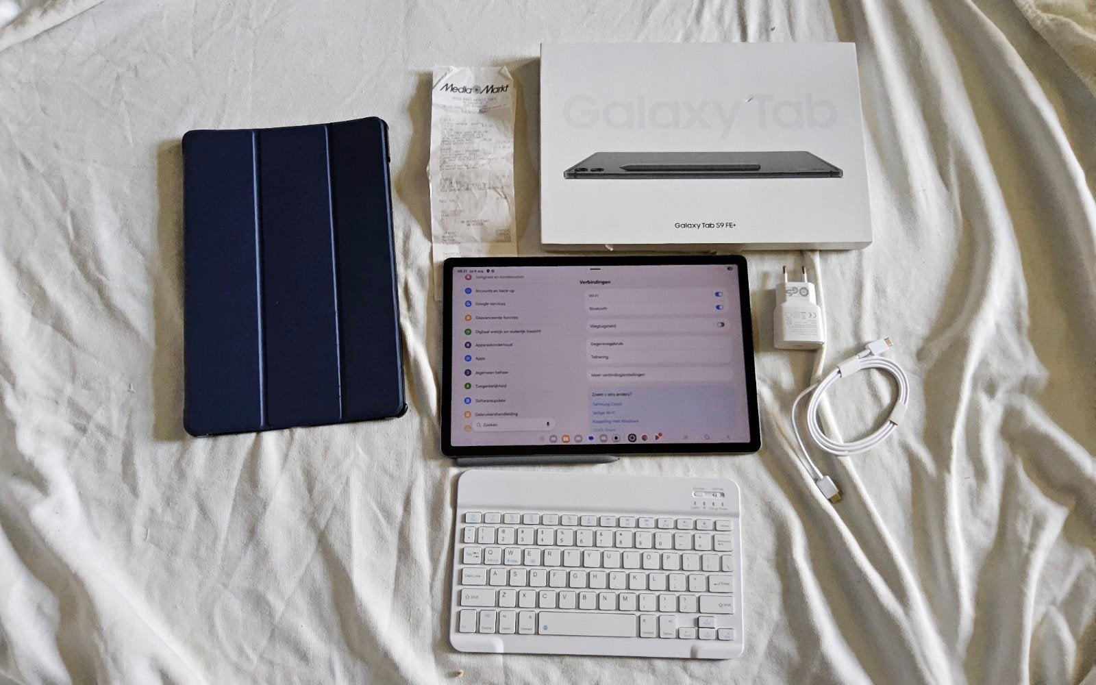 Samsung Galaxy Tab S9 FE +, 256gb, bijna nieuw, accessoires, Ophalen of Verzenden