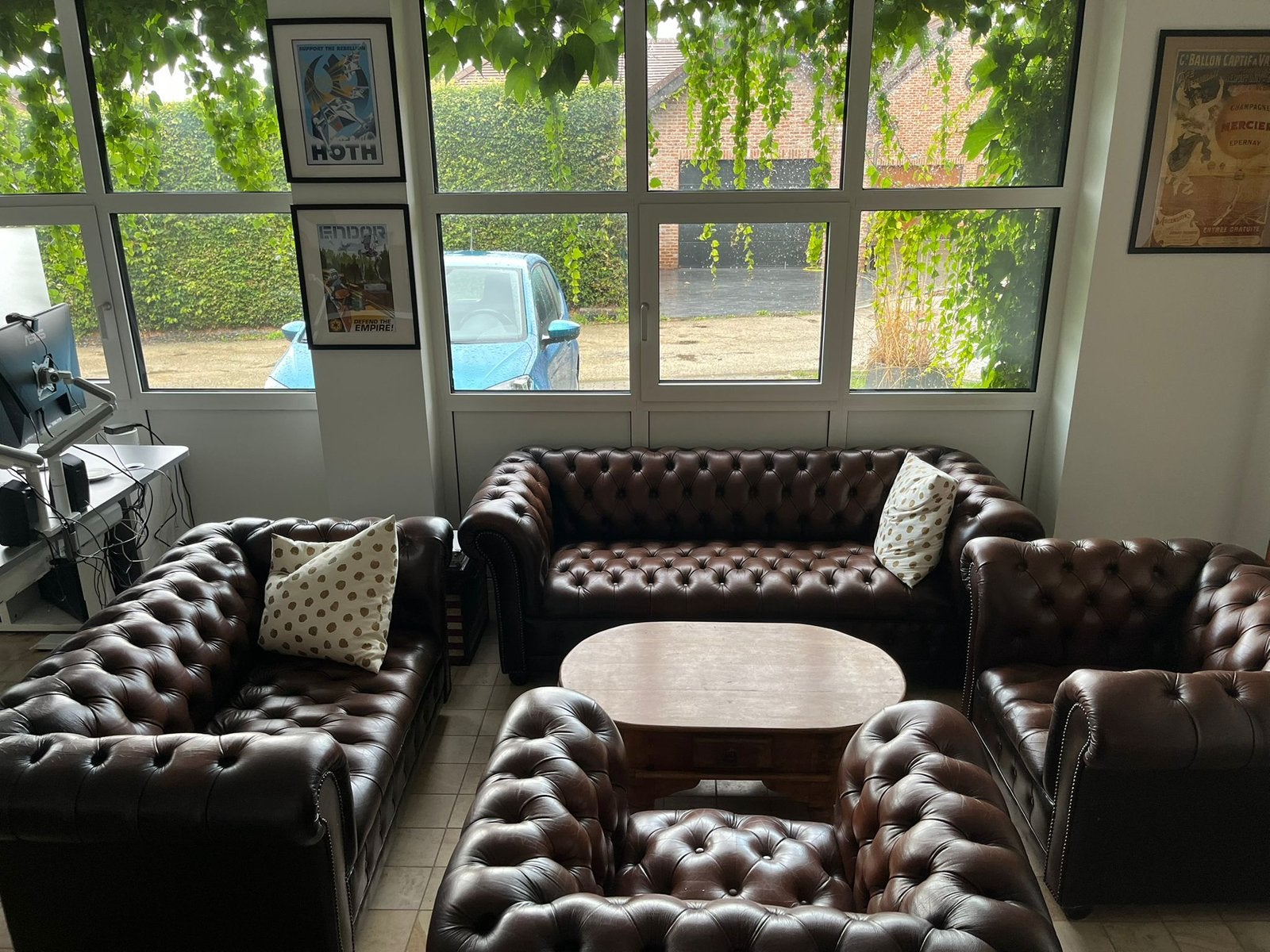 Canapé chesterfield, Maison & Meubles, 100 à 125 cm, Année 90, Quatre personnes ou plus, Moins de 150 cm
