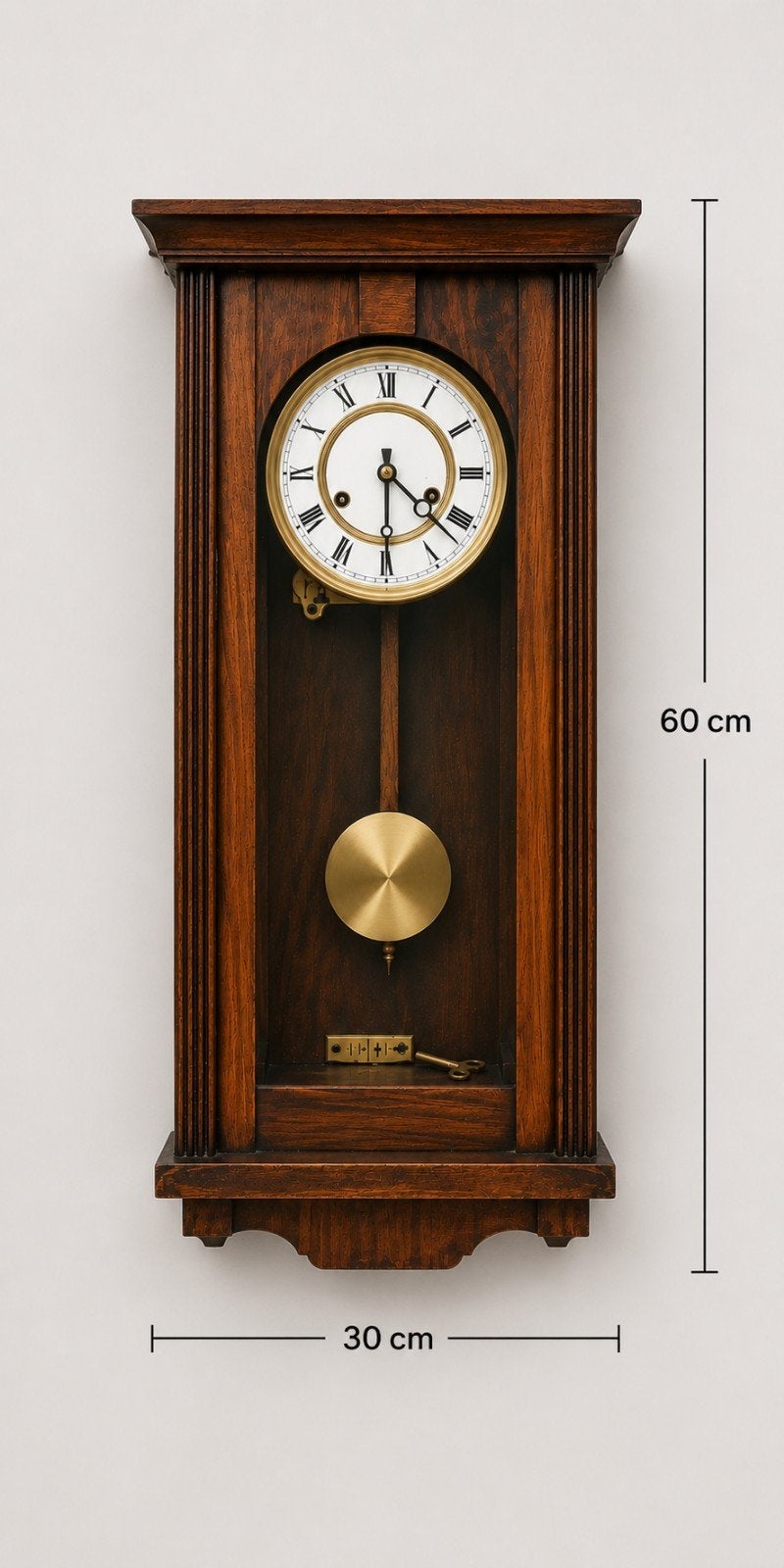 Antieke houten wandklok met slinger, Antiek en Kunst, Ophalen of Verzenden