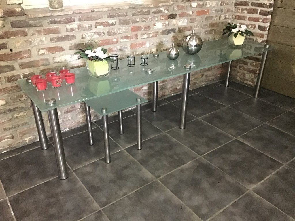 Muurtafel in glas, Ophalen, Glas, Rechthoekig, 50 tot 75 cm