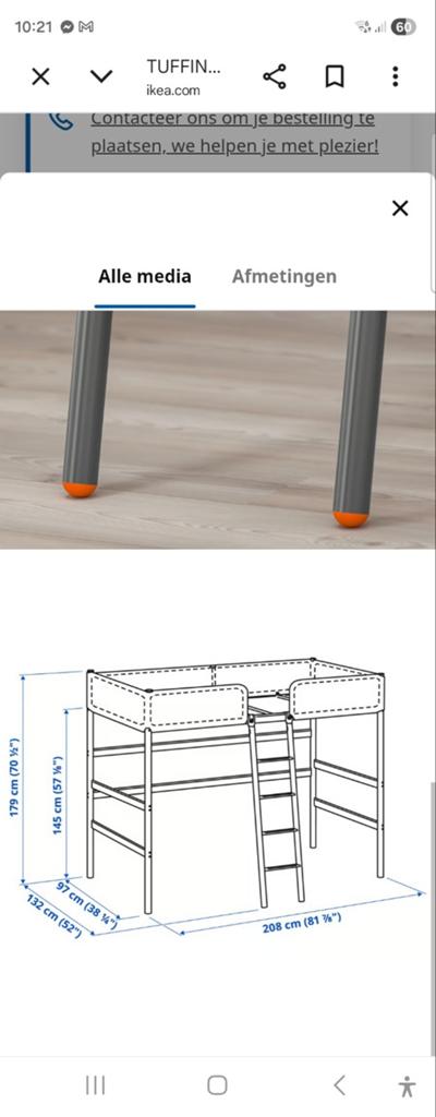 Hoogslaper ikea met werkblad, Huis en Inrichting, Ophalen