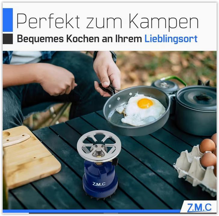 ZMC Mini Réchaud de Camping 1100W, Réchaud à Gaz Portable, Ophalen, Nieuw