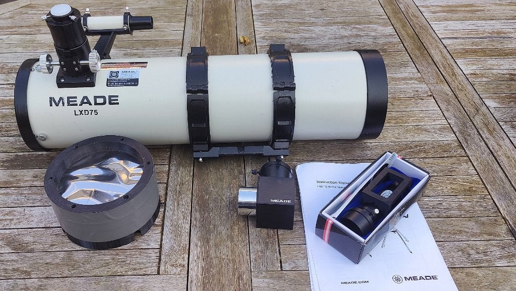 Meade LXD75 OTA, Geen montering., TV, Hi-fi & Vidéo, Matériel d'optique | Télescopes, Utilisé, Télescope réflecteur (miroirs)
