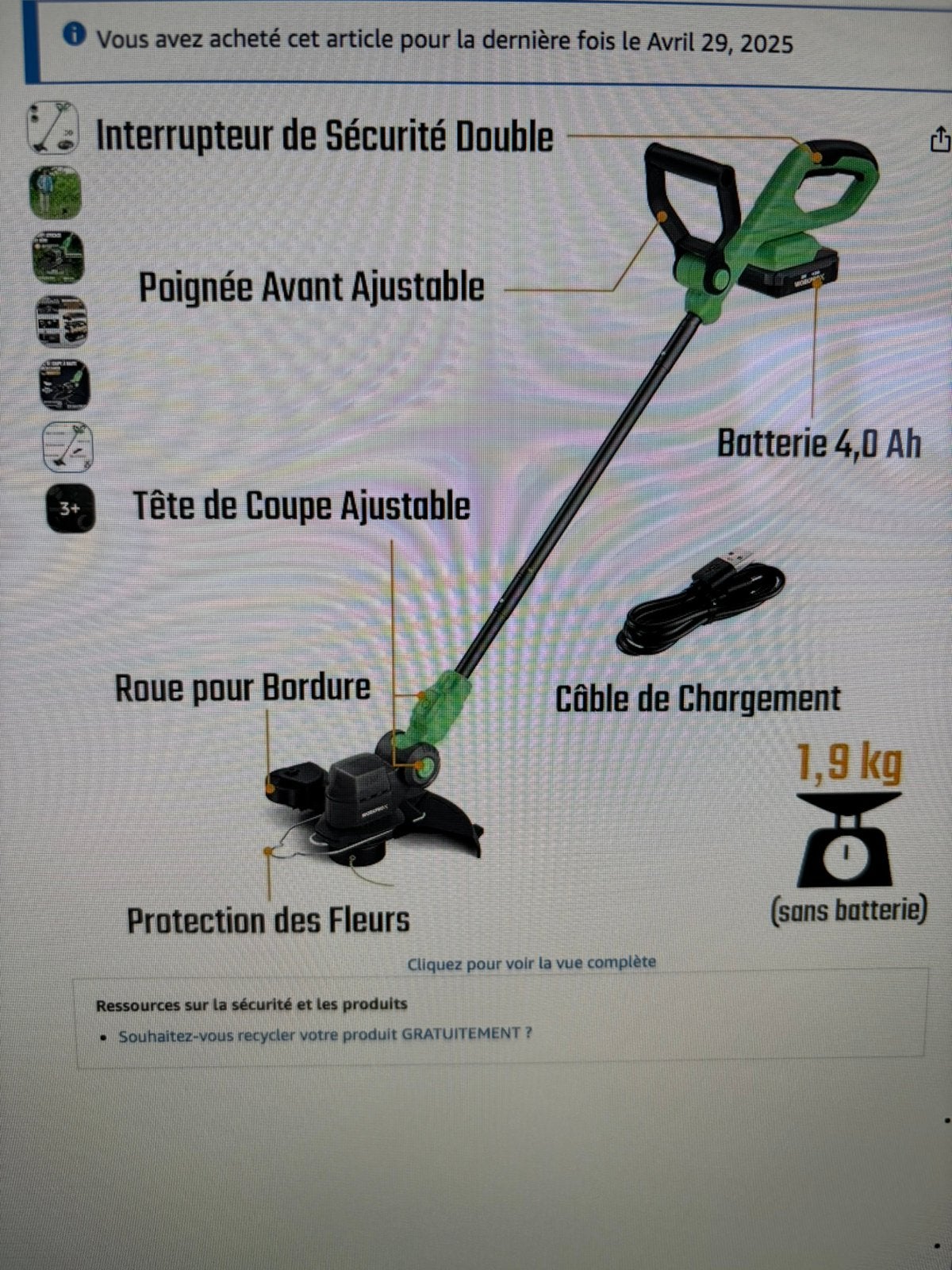 Workpro, Enlèvement, Comme neuf, Batterie
