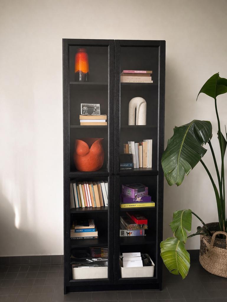 Étagère BILLY/OXBERG, 25 à 50 cm, Avec porte(s), Enlèvement, 200 cm ou plus