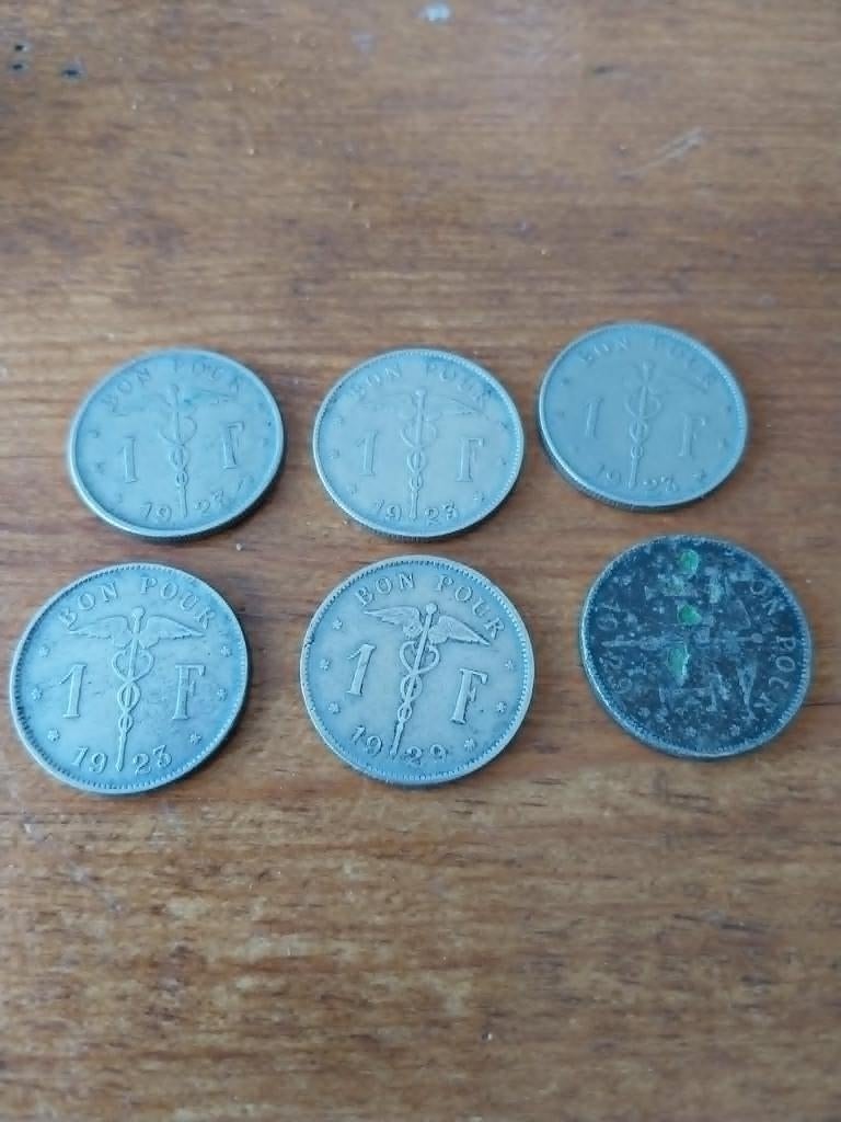 België 1 franc munten 1923-1929 Frans - "BELGIQUE", Postzegels en Munten, Munten | België, Ophalen of Verzenden, Overig, Losse munt
