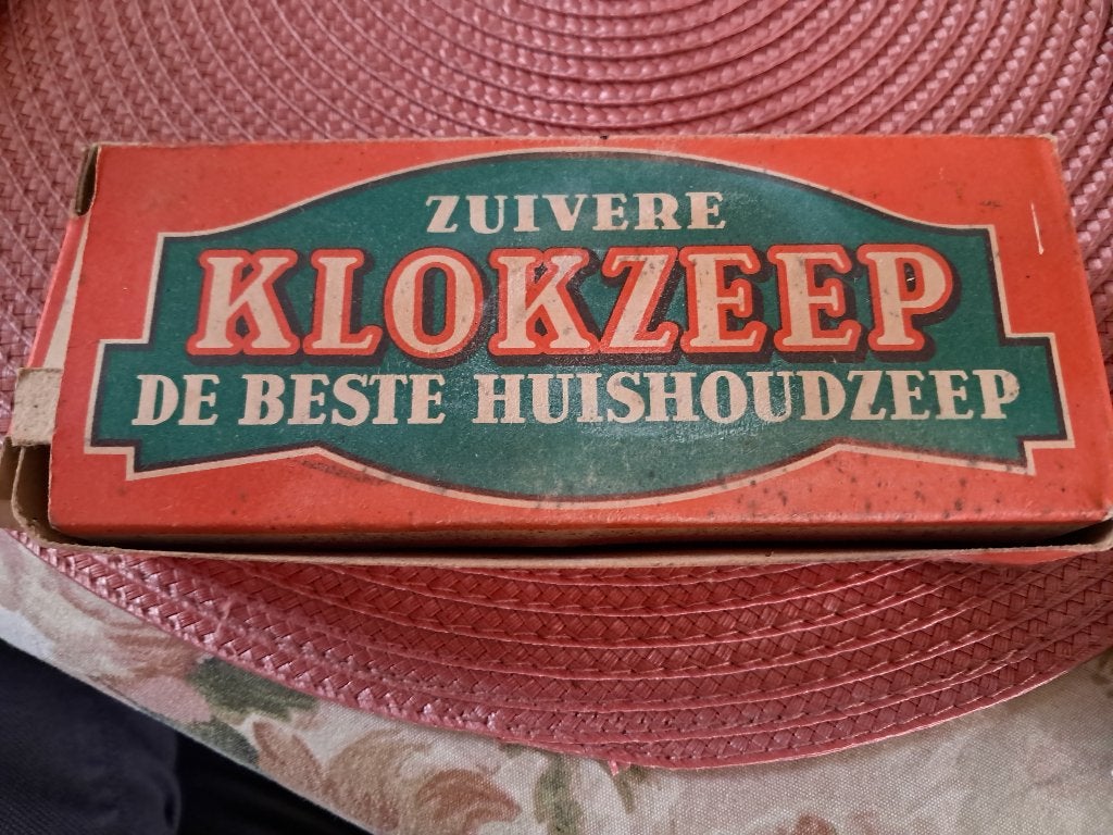 Oude doos klokzeep jaren 50 oorspronkelijke doos en.inhoud, Antiek en Kunst, Ophalen of Verzenden