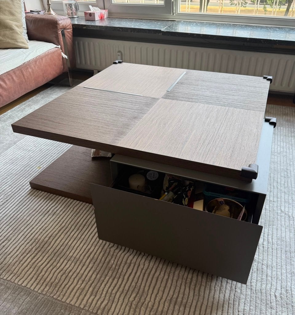 Mooie salontafels Top Interieur Smoked Oak & Matt Beton, Huis en Inrichting, Ophalen, Gebruikt, Vierkant