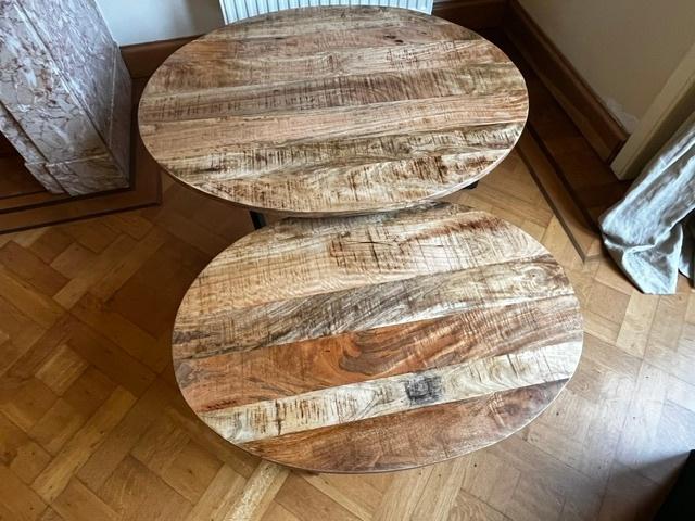 2 salontafels, Huis en Inrichting, Ophalen, Minder dan 50 cm, 50 tot 100 cm, Eikenhout