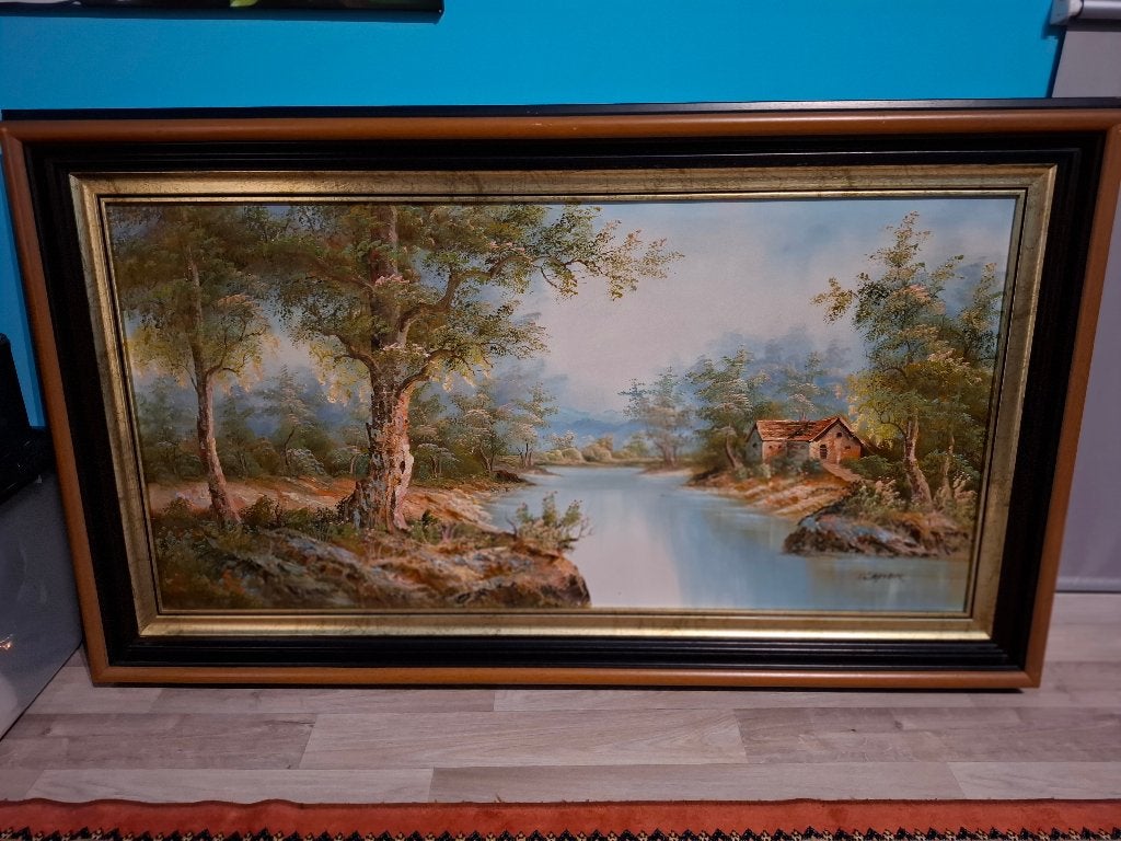Schilderij, Doek, Landschap, Olieverf, Klassiek