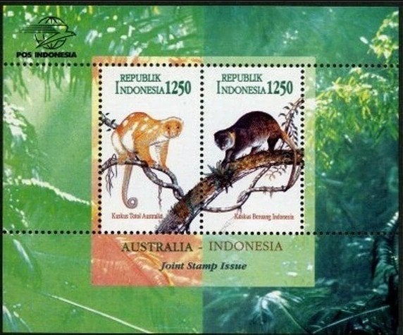 INDONÉSIE 1996 Animaux – Bloc-feuillet Australie-Indonésie,, Envoi, Non oblitéré, Animal et Nature