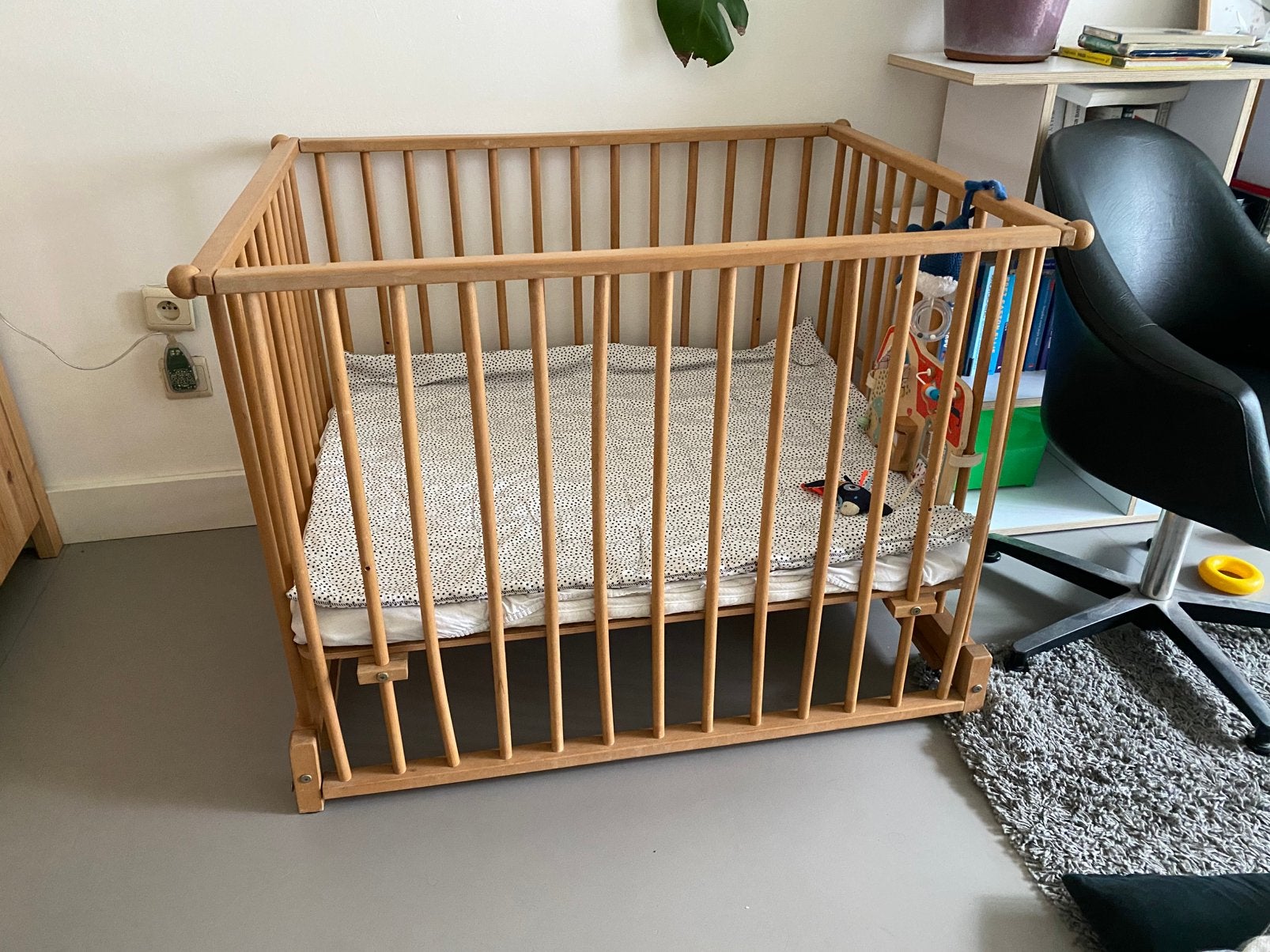 Houten park, Kinderen en Baby's, Ophalen, Gebruikt, Rechthoekig, In hoogte verstelbaar