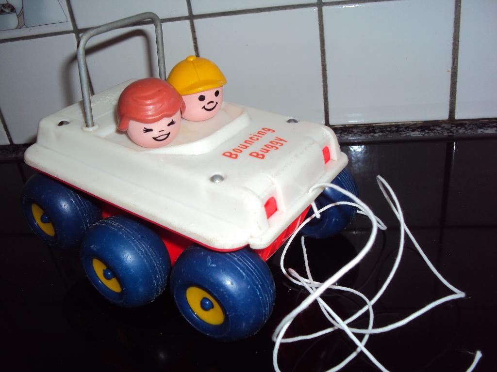 Fisher price, bouncing buggy *Vintage 1973*, Ophalen of Verzenden, Duw- of Trekspeelgoed