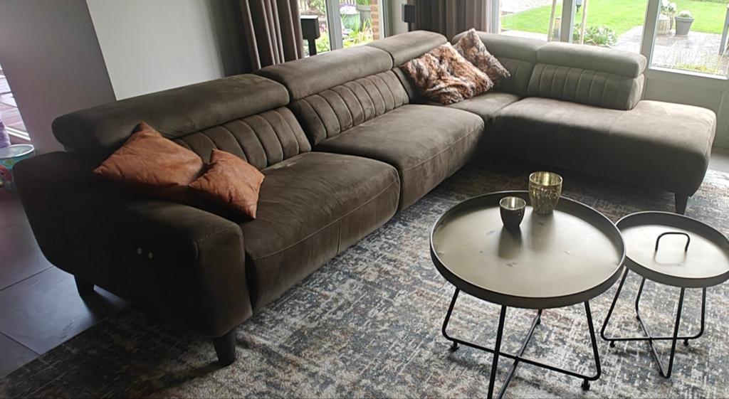 Hoek salon met electrische relax, Ophalen, Stof
