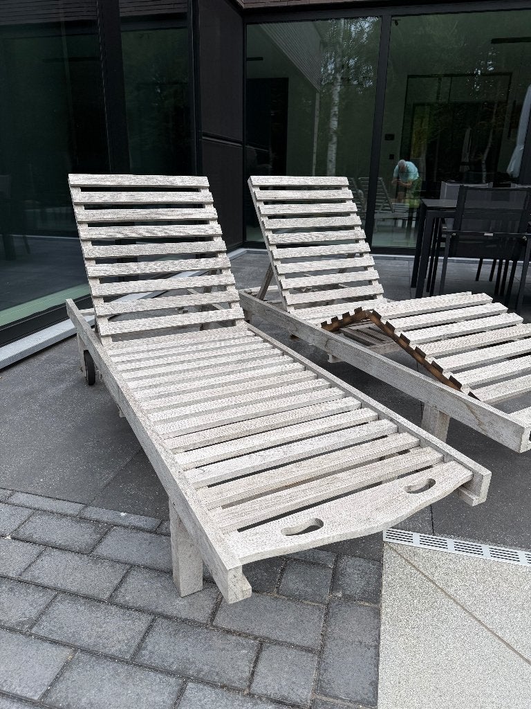 Tuin meubel lounge set teak met bank, Tuin en Terras, Ophalen, 4 zitplaatsen, Gebruikt, Bank