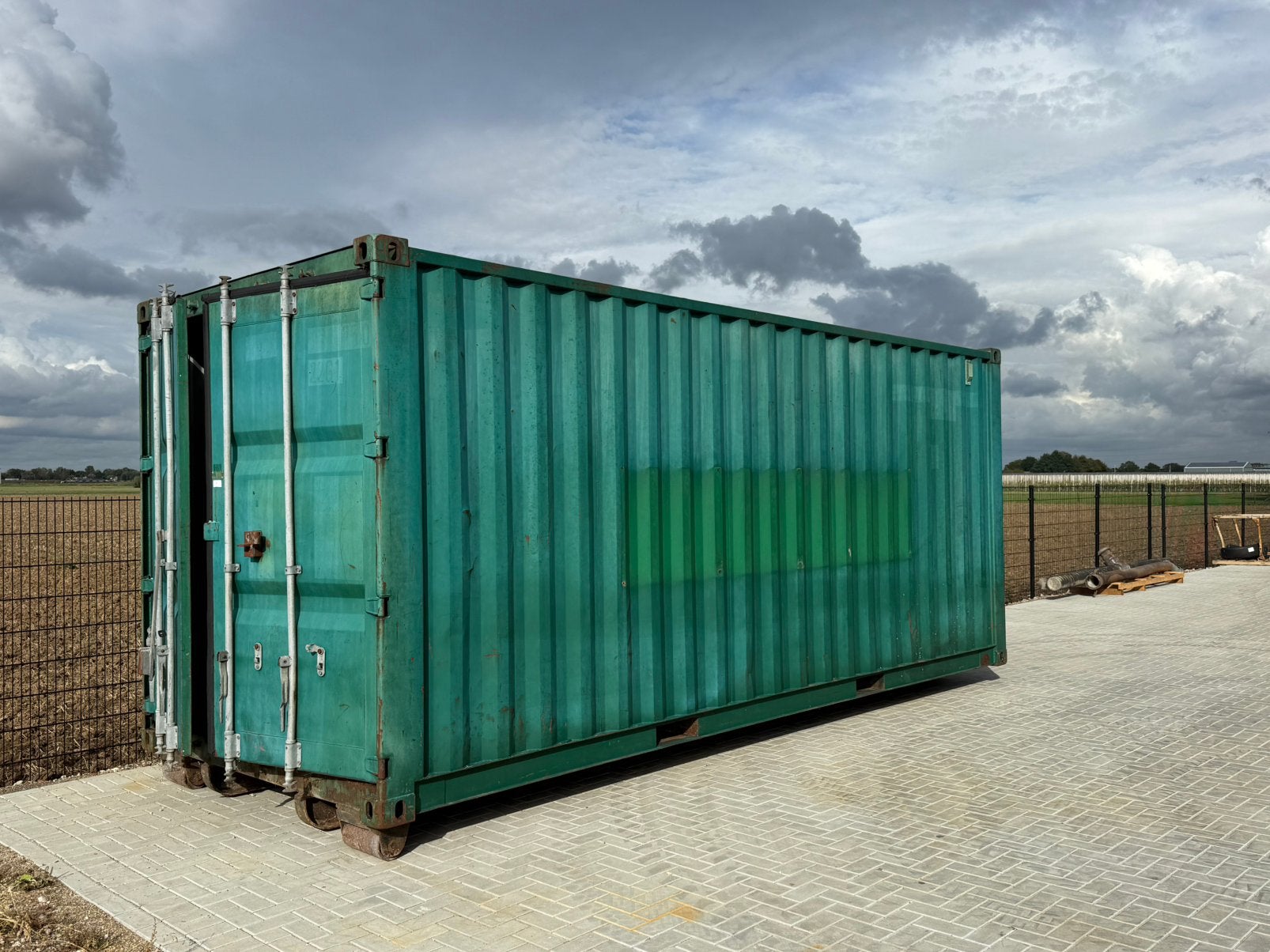 Zeecontainer op haakarm slede + rollen, Ophalen of Verzenden