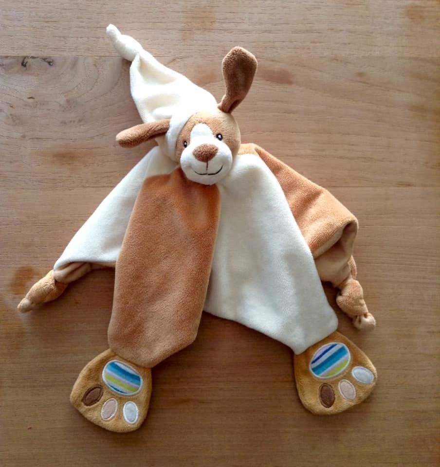 Babynat hond Lucien knuffeldoekje (Doudou & Cie) —SOS Doudou, Kinderen en Baby's, Zo goed als nieuw, Klein (minder dan 20 cm)