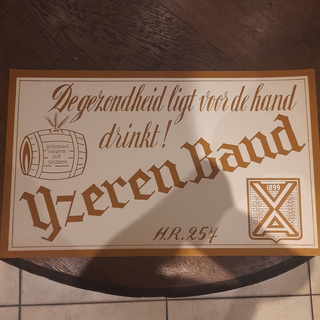 Bordje, Ijzeren band  br. Van Assche, st gilles dendermonde, Ophalen of Verzenden, Zo goed als nieuw