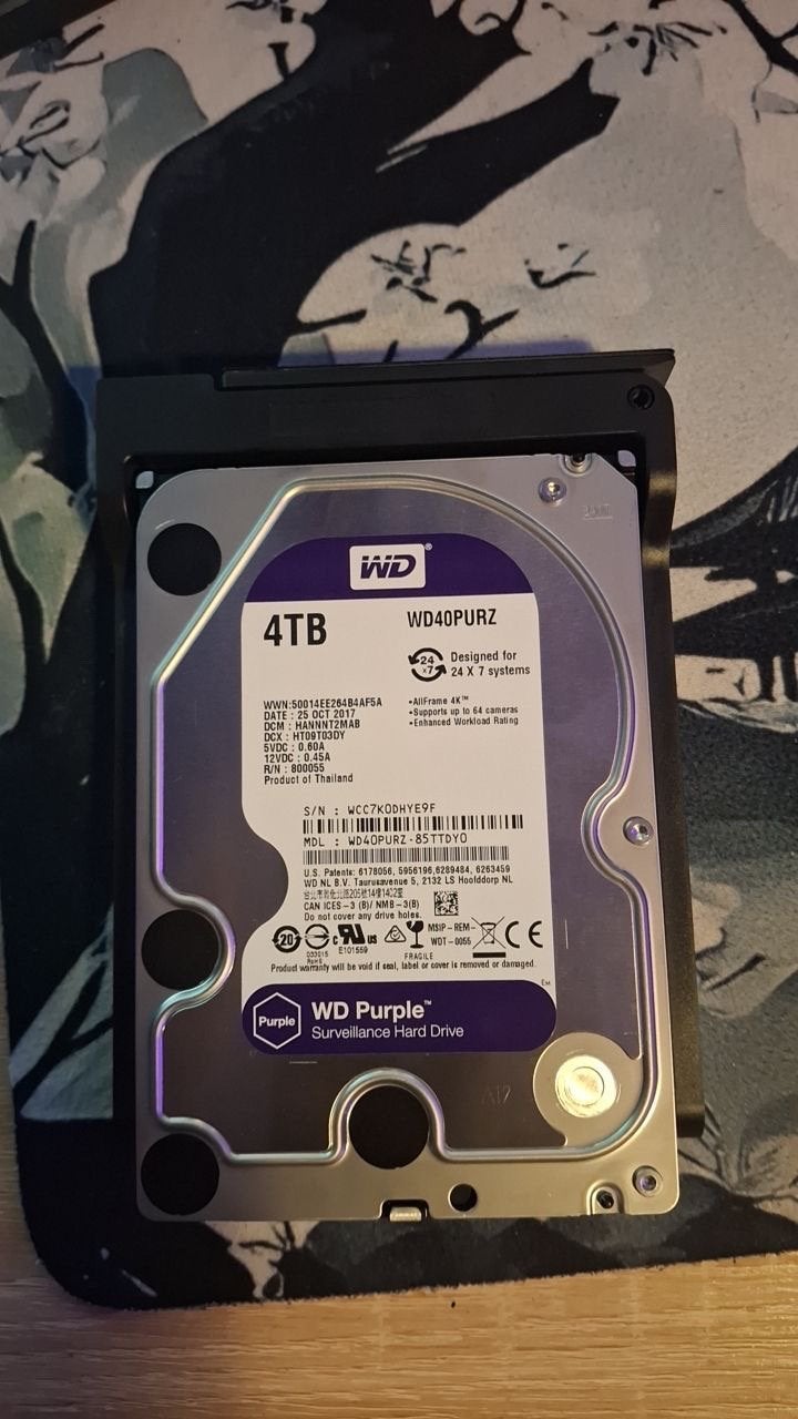 4TB HDD WD Purple Hard drive Allframe 4k, Computers en Software, Harde schijven, Ophalen of Verzenden, Zo goed als nieuw, Desktop