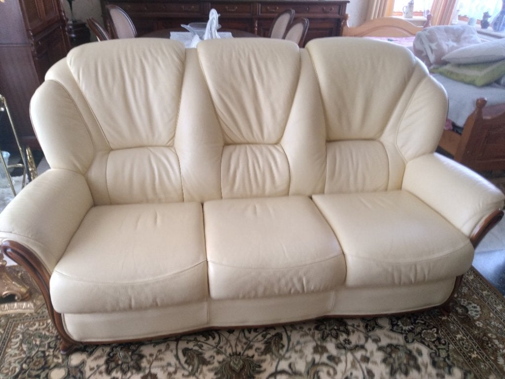 A vendre salon en cuir, Autres dimensions, Moins de 75 cm, Comme neuf, Enlèvement