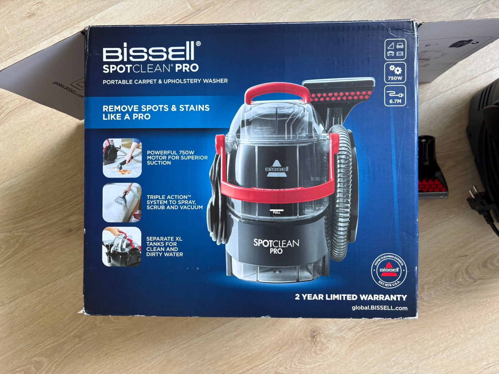 Bissell vlekkenreiniger, Enlèvement