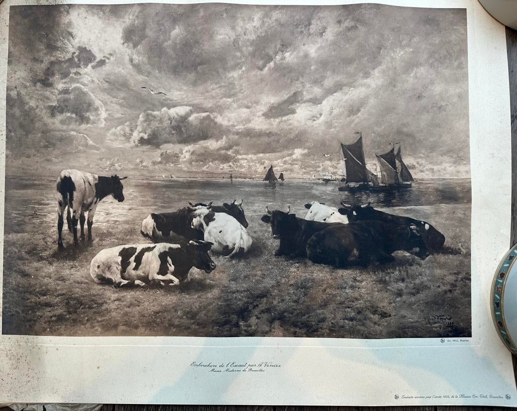 2 oude Ets Ern. Thill, Bruxelles, Ophalen of Verzenden, Landschap, Ets, 1900 - 1949