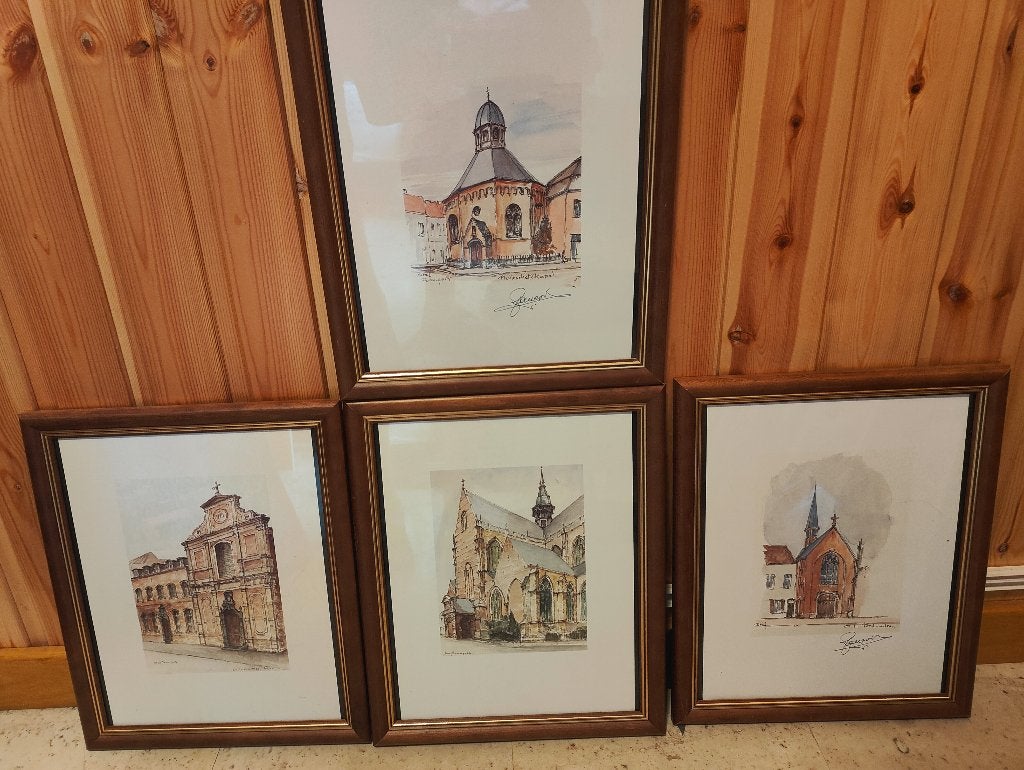 Schilderijen Aalst, Ophalen of Verzenden, Overige stijlen, Stads- / dorpsgezicht