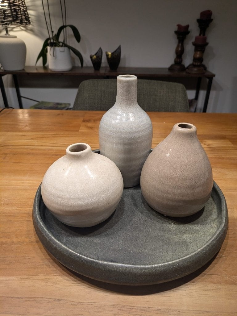 Decoratieve vazenset, Ophalen, Zo goed als nieuw, Meerkleurig, Steen/keramiek