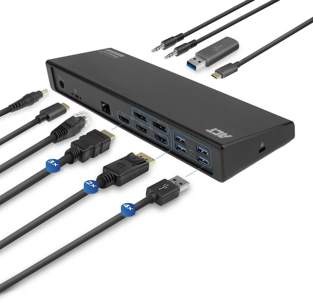 ACT USB-C dockingstation — Triple 4K  VERZEGELD, Ophalen, Nieuw, Docking station, Laptop