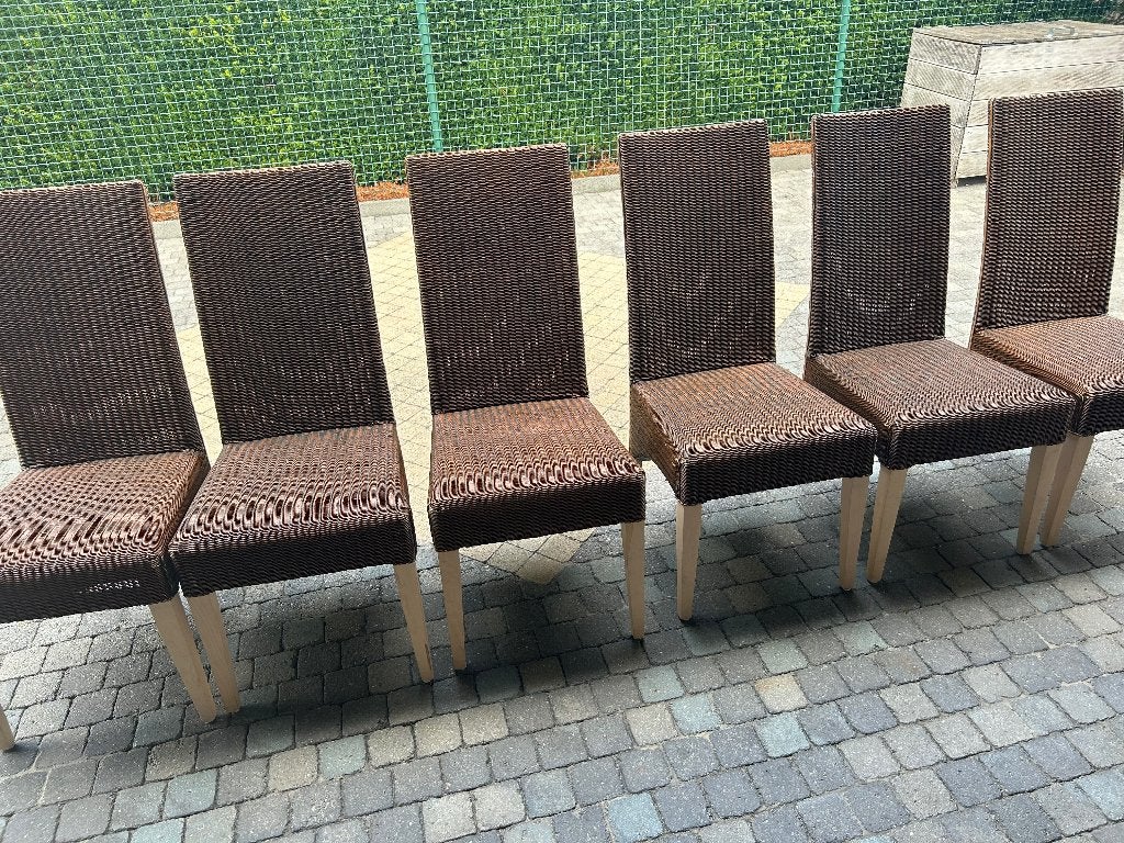 Chaise en rotin marron 6 pièces, Maison & Meubles, Osier ou Rotin, Brun, Enlèvement, Cinq, Six Chaises ou plus