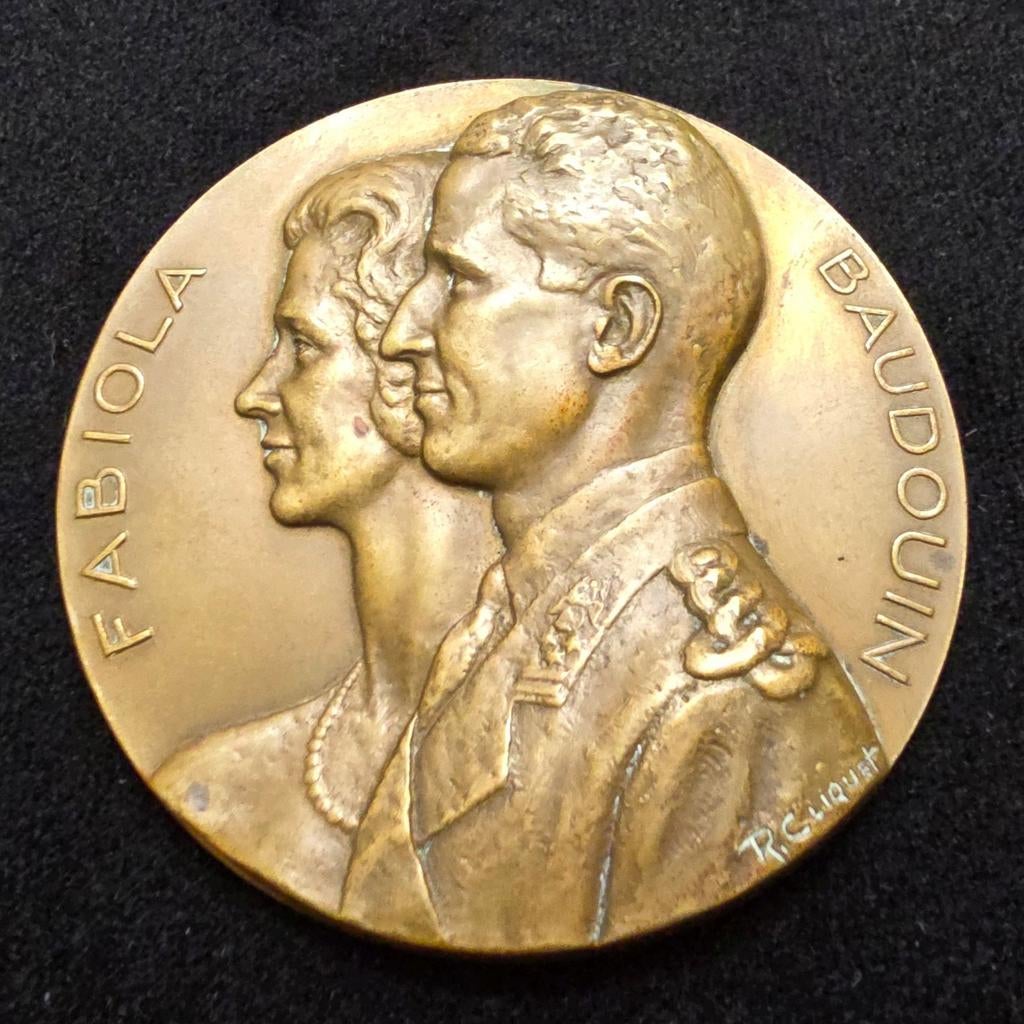 Fabiola Boudewijnmedaille van Cliquet Belgique Fonson 1960, Ophalen of Verzenden, Brons